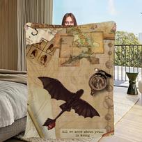 H-How To T-Train Y-Your D-Dragon Skicomfort Warm Soft Home Kids Lunch Blanket Suitable For Living Room Office Daily Travel Gifts 30x40in brown