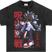 Yuta Okkotsu T Shirt Jujutsu Kaisen  Rika Anime Men Vintage Acid Wash Cotton Streetwear Harajuku Tops 2XL