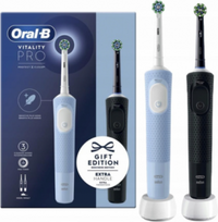 Oral-B Electric Toothbrushes | Vitality Pro Duo | Rechargeable | For adults | Number of brush heads included 2 | Number of teeth brushing modes 3 | Black/Blue White VITALITY PRO DUO | 4210201446514