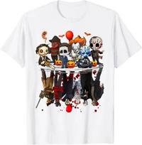Horror Movies Character Halloween Costume Gift T-Shirt Gothic Style Graphic Tee Top Short Sleeve Blouses for Kids Adult 61323 S