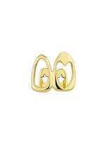 Jinwu Two-Tone Hollow Heart Grillz - Hip Hop Gold Teeth Streetwear Accessory auksas