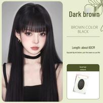 Women's Long Straight Hair Topper Wig for Volume and Coverage - Free Shipping black