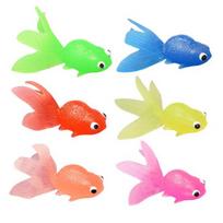 Goldfish Model Colorful Cartoon Fish Series Miniature Figurine Ornament Soft TPR Sea Animal Fish Figurine Kid Fishing Toy Fish Tank Decoration M green