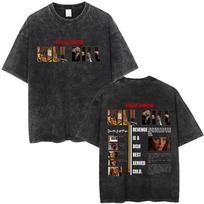 Quentin Tarantino Movie Hattori Hanzo RED Swords and Sushi Kill Bill Okinawa Japan Vintage Washed T Shirts Unisex Casual Tshirt S black