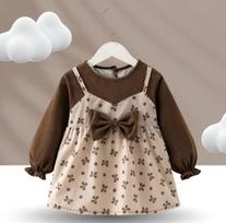 Baby Girl's Reversible Princess Coverall Dress Bib: Waterproof, Stain-Proof for Autumn/Winter Size 120 [recommended height 100-110cm] white