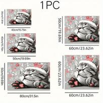 1Pcs Cute Cat Feeding Mat Waterproof Spill-Resistant Pet Food Bowl Placemat Easy Clean Tabby Design Indoor Pet Accessories 30*40cm