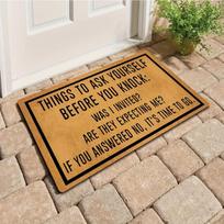 American Style Coir-Pattern Door Mat with Fun Welcome Text - Thick Crystal Velvet 40X60CM