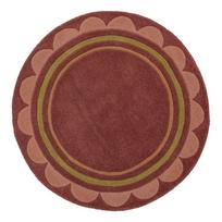 Rankų darbo bordo spalvos iš vilnos apvalios formos kilimas ø 120 cm Lois – Flair Rugs