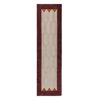 Rankų darbo bordo spalvos/natūralios spalvos iš vilnos kilimas 60x230 cm Apex Border Wool – Flair Rugs