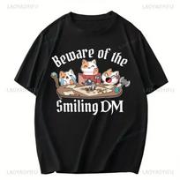 T Shirt Cats Playing Dungeons and Dragons Present Funny DND Tshirt Summer Short-sleev WomesT-Shirt S juoda