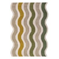 Rankų darbo žalios spalvos/natūralios spalvos iš vilnos kilimas 140x200 cm Cascade Wool – Flair Rugs