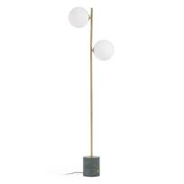 Žalios ir auksinės spalvos grindų šviestuvas su stikliniu gaubtu (aukštis 161 cm) Lonela - Kave Home