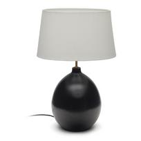 Juodos ir baltos spalvos stalinis šviestuvas (aukštis 72 cm) su tekstiliniu gaubtu Foixa – Kave Home