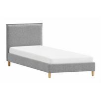 Viengulė lova audiniu dengta su lovos grotelėmis 90x200 cm Tina – Ropez