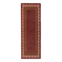 Rankų darbo bordo spalvos iš vilnos kilimas 80x230 cm Lois – Flair Rugs