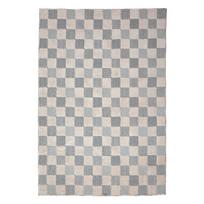 Skalbiamas mėlynos spalvos iš medvilnės mišinio kilimas 155x230 cm Muted Checkerboard – Flair Rugs