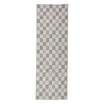 Skalbiamas mėlynos spalvos iš medvilnės mišinio kilimas 80x230 cm Muted Checkerboard – Flair Rugs