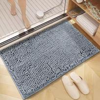 Solid Color Bathroom Moisture-wicking Chenille Floor Mat Bathroom Door Pad Bathroom Slip-resistant Mat Toilet Doorway Blanket 40*60CM