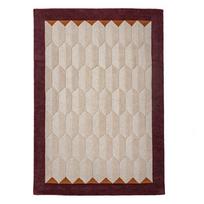 Rankų darbo bordo spalvos/natūralios spalvos iš vilnos kilimas 160x230 cm Apex Border Wool – Flair Rugs