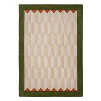 Rankų darbo žalios spalvos/natūralios spalvos iš vilnos kilimas 200x290 cm Apex Border Wool – Flair Rugs