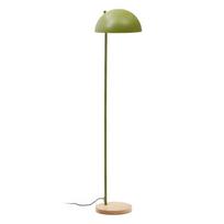Žalios spalvos/natūralios spalvos pastatomas šviestuvas (aukštis 150 cm) su metaliniu gaubtu Catlar – Kave Home