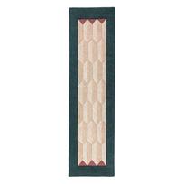 Rankų darbo natūralios spalvos/žalsvai mėlynos spalvos iš vilnos kilimas 60x230 cm Apex Border Wool – Flair Rugs