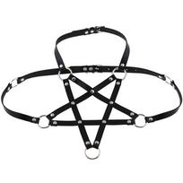 Sexy Harajaku Anime Statement Stars Leather Body Harness Necklace For Women Men Gothic Body Bra Summer Boho Party Jewelry Gift black