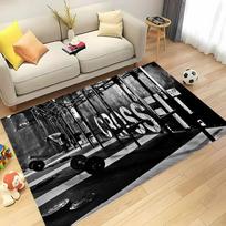 GYM Theme 3D Printing Large Area Carpets for Home Living Room  Children's Bedroom Sofa Doormat Kitchen Floor Rugs Anti-slipDecor 40x60cm