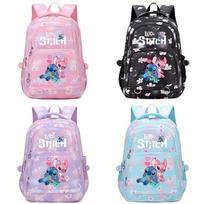 Stitch Studentų Kuprinė Berniukams Mergaitėms Spalvinga Stilinga Mokyklinė Kuprinė Didelės Talpos Kvėpuojanti Universali Style 1