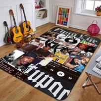 T-Tupac printed carpet fashion yoga mat bedroom decorative carpet living room bathroom decorative floor mat birthday gift 40x60cm