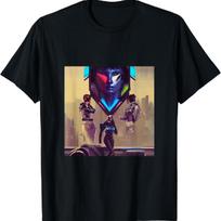 Hologram View, Part of the Cyberpunk Themed Collection T-Shirt S juoda