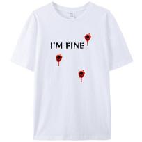 I'm Fine I Was Shot Funny Men's T-Shirt Clothing Humor Women Graphic Tee Shirts Novelty Gift S