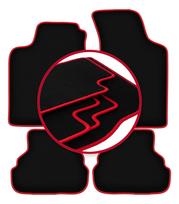 Velour floor mats with red edge for: Volkswagen Golf III cabrio, hatchback, station wagon (1993-2002)