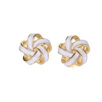 Vintage Gold Color Rotate Flower Stud Earrings for Women Metal Stereo Pendientes  Silver Needle Earrings Party  Gift balta