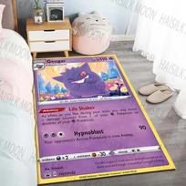 HD Classic Gengar Pokémon Cards Pattern Carpet for Living Room Bedroom, Sofa Floor Mat, Modern Simple Style,Machine Washable Rug 40cm x 60cm