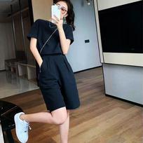 2026 Women's Summer Korean Style Casual Wide-Leg Shorts Two-Piece Set - Fashionable Street Style Slimming Outfit M [Recommended 45-52kg]