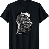 CYBERPUNK CYBORG THINKING  T-Shirt S juoda