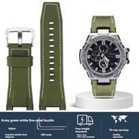 Itališkos karvės odos ir nailono dirželis, skirtas Casio G-SHOCK GST-S130 S110 S120 W 130LB 100 W300, Vyrų GSR-B100 keičiamas dirželis 26X14mm black