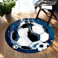 Football Graffiti Movement Flannel-printed round floor mats are slip-resistant Suitable for room bedroom terrace garden carpets 60cm x 60cm