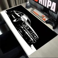 PC Large Black and White Car Design Gaming Mouse Pad with Lock Edge Design Washable Surface NonSlip Base for Home  Office 400X800X2MM gray