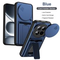 Xiaomi Redmi Note 15 Pro Card Holder Stand Case with Window Redmi 15A 5G mėlyna
