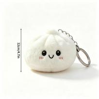Plush Butter Dumplings Squishy Keychain Cute Stress Relief Toy Office Fidget Handheld Toy Backpack Pendant Birthday Funny Gift
