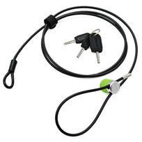 Daytona 31259 Motociklo trosinė spyna, Striukės/Šalmo apsaugos nuo vagystės pakabinama spyna, Raktas su LED lempute, Stipresnė trosinė spyna, 70,9 colio (1800 mm), Žalias žalia