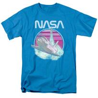 Nasa Shuttle Launch Mens T Shirt Turquoise Officially Licensed S