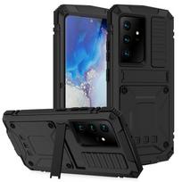 For Samsung Galaxy S21 Ultra 5G R-JUST Shockproof Waterproof Dust-proof Metal + Silicone Protective Case with Holder For Samsung Galaxy S21 Ultra 5G