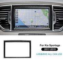 Real Soft Carbon Fiber Sticker For Kia Sportage 2017 2018 2019 LHD RHD Car Central Control Screen Interior Trim Accessories. Black Carbon