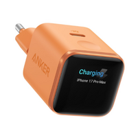 Anker Nano Charger 45W, Smart Display, Orange | 24 pin USB-C|A121DGO1