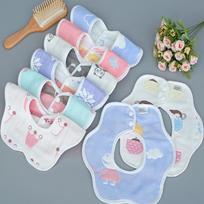 Baby Bibs 360 Degree Rotation Gauze Muslin Bandana Cloth Soft Newborn Baby Stuff gray