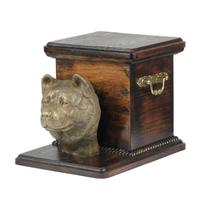 Akita, Akita Inu - urn for dog ashes with a statuette, elegant urn for a dog, unique urn with a bust of a dog by Art-Dog brand ruda