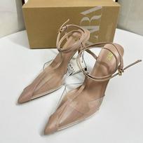 New fashion high-end PVC single shoes women's stiletto transparent pointed women's shoes single shoes 35